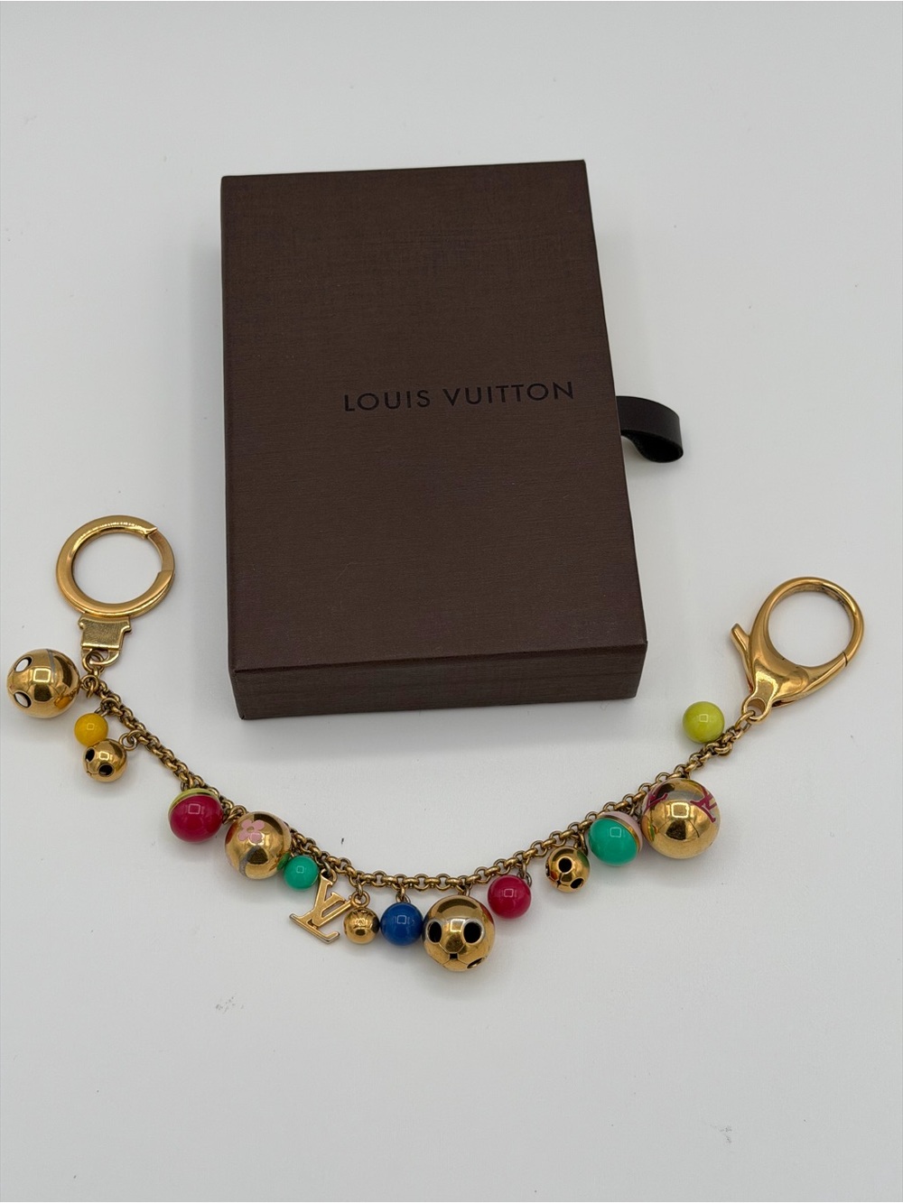 Louis Vuitton Multicolor Rare Bead Charm Chain Key Holder in box 🔥
